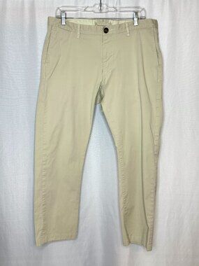 Proper Cloth Women’s Twill Cotton Chinos Size 34 Minimalist Preppy Classic Beige